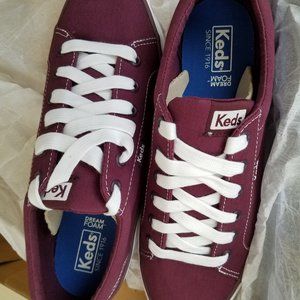Size 9.5 Burgundy Red Keds Tennis Shoes New in Box
